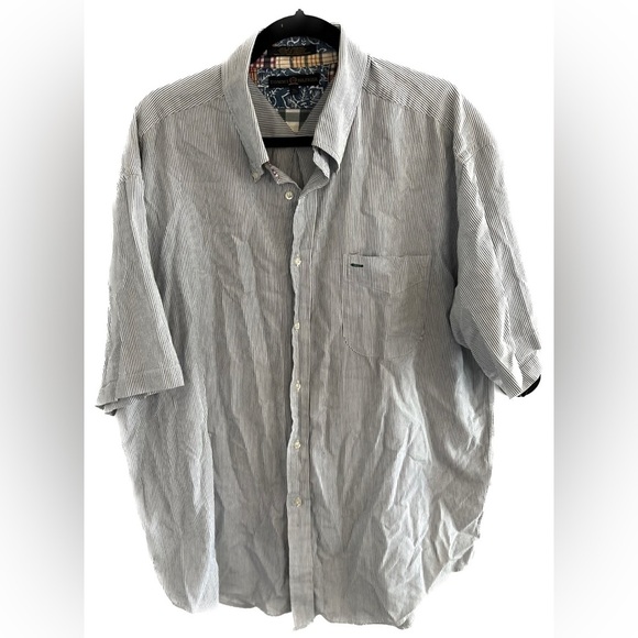 TOMMY HILFIGER Vintage Shirt Sleeve Button Down Striped Men’s Shirt, Size XL - Picture 1 of 8